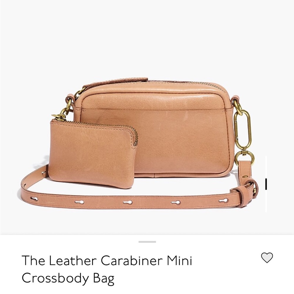 Madewell Tan Leather Carabiner Mini Crossbody Bag
